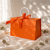 Boîte à dragées portable pour mariage, boîte à bonbons créative en forme de trapèze avec ruban, petite boîte d'emballage pour cadeaux de remerciement pour les invités