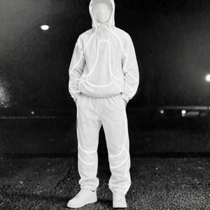 Custom <b>Reflective</b> Tracksuit <b>Men</b> Windbreaker <b>Jacket</b> and Pants Set Lightweight Hooded Sportswear Outdoor - Product Image 3