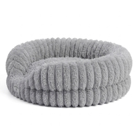 Yang Yang Haustierbett aus Festem Veloursstoff in Grau, Rundes Luxus-Hundebett mit Abnehmbarem Bezug, Kartonverpackt, Für Alle Jahreszeiten Geeignet
