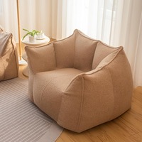 Moderner Sitzsack-Sessel aus Teddy-Samtstoff, zerlegbar, im Tatami-Stil, doppelter Lazy-Sofa mit Schwammfüllung zum Schlafen