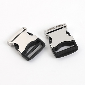 Hebilla de Aleación de Zinc con Bloqueo Automático, Plateada y Negra, Ajustable, para Cinturones, Bolsos y Mochilas, Hebilla Metálica DZB434-20 - Product Image 1