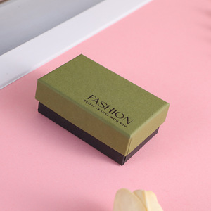Caja de joyería de color verde oliva sólido con diseño de cielo y tierra, caja de embalaje de joyería de alta gama para anillos y pendientes, caja de embalaje para pulseras - Product Image 5