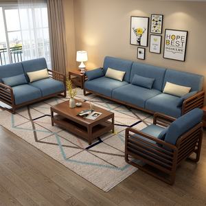 ชุดโซฟาผ้าหุ้มโครงไม้รูปตัวแอล ดีไซน์ทันสมัย เรียบง่าย สำหรับห้องนั่งเล่นหรือสำนักงาน - Product Image 4