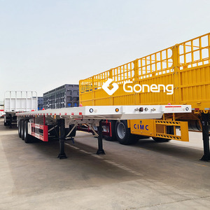 Semi Remorque <span class=keywords><strong>Camion</strong></span> Plateau 45 40 Pieds Nouveau 20 40 Pieds Conteneur Remorque Plateau 2 3 Essieux - Product Image 5