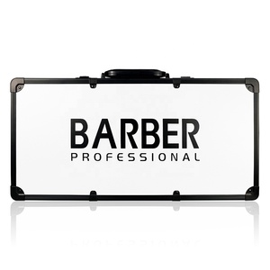 Caja de herramientas multifunción <span class=keywords><strong>para</strong></span> peluquería profesional, caja de almacenamiento de herramientas de salón de gran capacidad de aluminio blanco con cerradura - Product Image 5