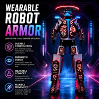 Costume de robot LED lumineux personnalisé en usine, nouvelle barre de diodes, tenue de performance Mecha portable pour fête d'anniversaire, pour adultes unisexe
