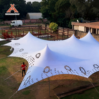 Lona de Poliéster OEM Kawagebo Kamp (KK) 49.2' X 65.6' 300 ㎡   Carpa Extensible Tipo Queso para Eventos y Fiestas de Boda de 100-150 Personas