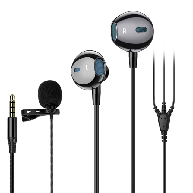 Wholesale 3.5mm Black In-ear Wired Earphone Computer Subwoofer Singing Game Monitor Earphone