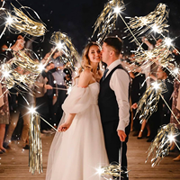 Baguettes lumineuses de mariage à LED avec guirlandes scintillantes, alimentées par piles, écologiques, pour les cérémonies de mariage, les anniversaires et les accessoires de célébration