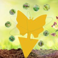 Gele kleverige fruitvlieg- en muggenval 12/24/48 stuks vliegende insecten- en muggenvanger voor binnenplanten
