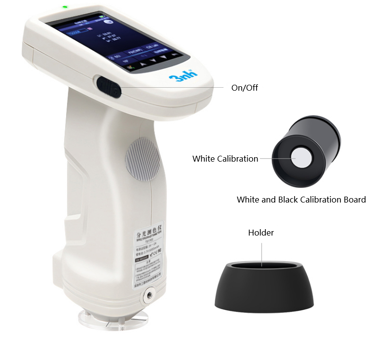 Handheld 3nh Spectrophotometer Colour Spectrum Meter Colorimeter With 5 Apertures