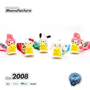 2024 personalisierter Pvc-Schlüsselanhänger 3D-Gummiklüsselanhänger individuelles Logo Carabiner Cartoon 3D Anime-Schlüsselanhänger