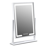 Профессиональное LED-зеркало для макияжа для визажистов, вращающееся на 360°, с 3-цветной сенсорной регулировкой яркости, прямоугольное настольное зеркало для макияжа