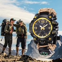 Jam Tangan Digital Multifungsi Terbaru, Termasuk Pengukur Suhu, Higrometer, dan Kompas, untuk Pria
