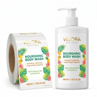 Rouleau d'autocollants BOPP personnalisés, finition brillante, imperméables, pour l'emballage de shampooing et de gel douche, étiquettes adhésives
