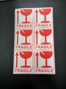 8*9cm anglais logistique étrangère livraison lumière tasse fragile prudent autocollant d'avertissement fragile - Product Image 3