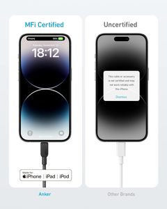 สายเคเบิล ANKER 310 USB-C เป็น <span class=keywords><strong>Lightning</strong></span> ได้รับการรับรอง MFi สำหรับ <span class=keywords><strong>iPhone</strong></span> <span class=keywords><strong>14</strong></span> ซีรีส์ รองรับการชาร์จเร็วและการถ่ายโอนข้อมูล รุ่น A81A5 A81A6 - Product Image 4