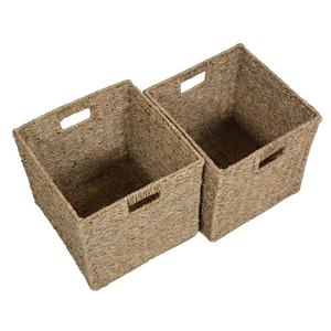 Wicker Storage Basket Woven Seagrass Baskets for Kitchen Pantry Organizing