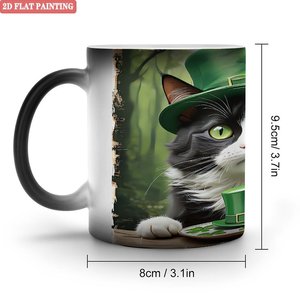 Mug en céramique noir givré 11oz, tasse à boire activée par la chaleur pour usage quotidien - Product Image 1