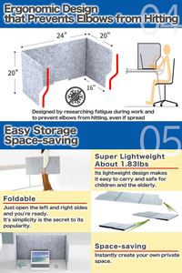 ที่แบ่งโต๊ะอะคูสติกที่กั้นสำหรับโต๊ะทำงานเป็นมิตรกับสิ่งแวดล้อม - Product Image 6