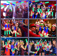 Bâtons lumineux néon en mousse, bracelets, colliers, serre-têtes oreilles de lapin, lunettes LED, lumières pour doigts pour Noël, Halloween, bars, soirées DJ, cadeaux et événements festifs