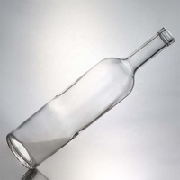 Bouteille de Tequila en Cristal Super Flint 500ml 700ml 750ml Ronde Personnalisée en Gros avec Bouchons