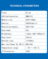 Módulo LED Flexible X-Color para Interiores P1.53, Panel de Pantalla LED Flexible de 320*160 mm, Módulo de Pantalla LED Curva para Video Wall