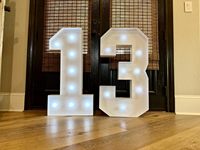 Décoration d'anniversaire en carton lumineux de 1 m (3,3 pi) avec le chiffre 18 pour fête de 18 ans, garçon/fille, utilisation intérieure, toile de fond d'anniversaire