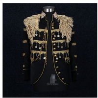 Haute Qualité Renaissance Médiévale Hommes Costumes Paillettes Veste Plus La Taille Performance Blazer