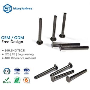 Remaches Semihuecos de Hierro con Cabeza Plana de 3mm-8mm, Niquelados, Certificación ISO 9001, SAITONG ST-0083, para Ensamblaje de Muebles, OEM 100-900 - Product Image 1