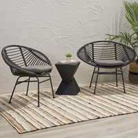 Chaise et table de jardin en rotin PE imperméable, résistant aux intempéries et aux UV, pour l'extérieur, meubles de patio modernes