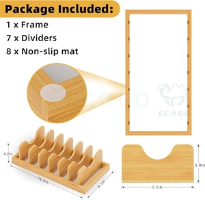 Pentola di bambù e coperchio Organizer supporto per <span class=keywords><strong>cassetto</strong></span> <span class=keywords><strong>da</strong></span> cucina Organizer - Product Image 5