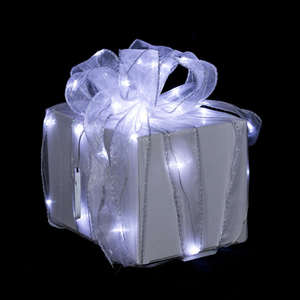 新しいデザインの銅線LEDフェアリーライトリボンシルクストリングライトギフトボックスクリスマスツリーデコレーションの装飾 - Product Image 6