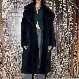 Long lapin cheveux vison fourrure Imitation femmes en <span class=keywords><strong>peluche</strong></span> veste <span class=keywords><strong>manteau</strong></span> de fourrure épaissi automne et hiver <span class=keywords><strong>manteau</strong></span> grande taille femmes manteaux - Product Image 4