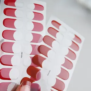 French Clear Gel Nagelst reifen Patch Sliders Klebstoff Wasserdicht Langlebig UV-Gel-Aufkleber mit voller Abdeckung Nagel verpackungen