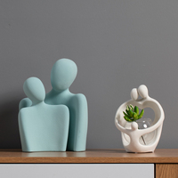 Ventes chaudes, pot de fleurs en verre abstrait pour la maison, accessoires de décoration de table de bureau en céramique pour femme