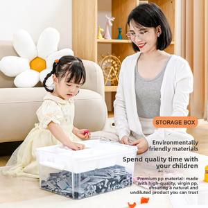 CityLife Modern 43L PP Caja de juguetes transparente para niños Artefacto de almacenamiento rectangular de gran capacidad para inyección de bloques <span class=keywords><strong>Lego</strong></span> - Product Image 2