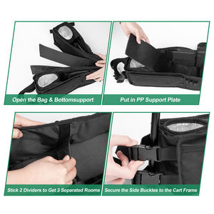Organisateur de coffre de voiture de golf pliable au design moderne, panier de rangement avant en nylon pour voiturette de golf avec porte-gobelets isothermes - Product Image 3