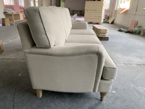 Ensemble de canapé en lin de style hamster traditionnel, housse amovible, design italien simple, blanc, bleu marine - Product Image 6