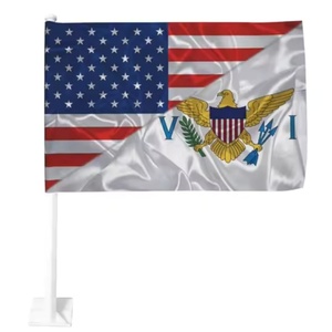 Drapeaux de Voiture Petits pour les Îles Vierges, Personnalisables, Cadeaux Personnalisés, Extérieur, Procession, <span class=keywords><strong>Voyage</strong></span>, 30x45cm, Sur Mesure - Product Image 1