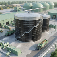 Réacteur anaérobie au biogaz en acier boulonné enduit d'époxy de 10 000 m³, personnalisé pour le traitement des eaux usées et du fumier d'élevage