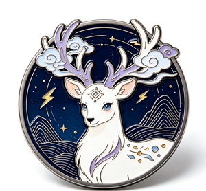 Custom Enamel Deer <b>Pin</b> Metal Brooch Round Chinese Style <b>Badge</b> for Gift and Fashion Accessory - Product Image 2
