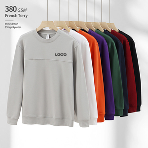 เสื้อสเวตเชิ้ตคอกลมแบบยูนิเซ็กซ์ ผ้าเฟรนช์เทอร์รี่ หนัก 380 GSM ผลิตจากผ้าฝ้าย 85% โพลีเอสเตอร์ 15% รับผลิตตามแบบ OEM พร้อมสกรีนโลโก้ตามสั่ง เหมาะสำหรับฤดูใบไม้ร่วง - Product Image 1