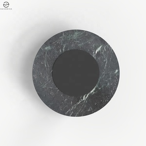 Una perezosa <span class=keywords><strong>Susan</strong></span>, comedor de lujo, mesa de cocina, diseño francés, pata de Metal negro, mesa de comedor superior de mármol verde indio oscuro - Product Image 3