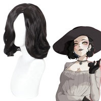 Vente en gros New Resident Evil Anime Perruque 35cm Court Bouclés Alcina Dimitrescu Peluca Synthétique Résistant À La Chaleur Cheveux Cosplay Perruques
