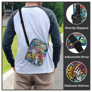 Fashion Custom Logo Graffiti Design Polyester Summer Spring Cell Phone Sling <b>Shoulder</b> <b>Small</b> Mens Crossbody <b>Bag</b> Waterproof - Product Image 6