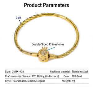 Nueva <span class=keywords><strong>Pulsera</strong></span> de Acero Inoxidable con Diseño de Espina de Serpiente, Personalizable, con Baño de Oro de 18K, Accesorio de Moda - Product Image 6