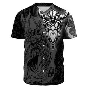 <strong>Viking</strong> Odin Silver Custom <strong>T</strong>-<strong>shirt</strong> Men's Comfortable V-Neck Single-Breasted Baseball <strong>Shirts</strong> Wholesale Men's Short-Sleeved <strong>T</strong>-<strong>Shirt</strong> - Product Image 3