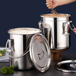 Grand Conteneur de Rangement en Acier Inoxydable Grande Capacité, Scellé, pour Cuisine, Riz et Huile, Design Original pour Usage Alimentaire - Product Image 5