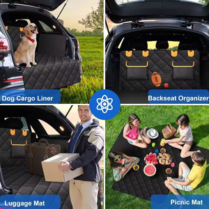 Tapis de voiture rectangulaire matelassé en losanges, imperméable et résistant aux taches, pour animaux de compagnie, pour <span class=keywords><strong>la</strong></span> rangée arrière, pour chiens - Vente en gros transfrontalière - Product Image 4